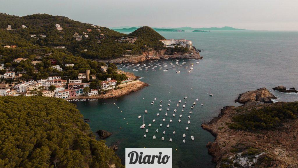 Aerial View of Coastline of Costa Brava, Spain